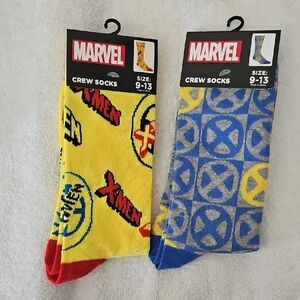 Marvel X-Men Yellow and Blue Crew Socks Set